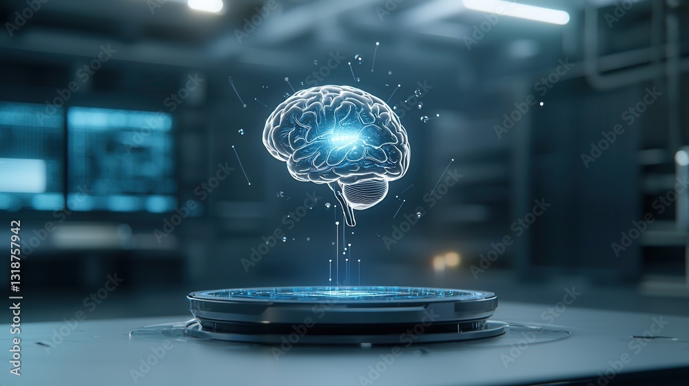 Poster hyper detailed digital visualization of an intelligent complex and dynamic brain or mind structure r