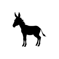 Black Donkey silhouette vector illustration on white background
