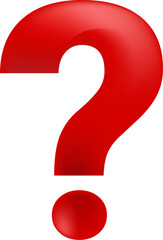 3D Red Question Mark Icon Symbol Vector Isolated 