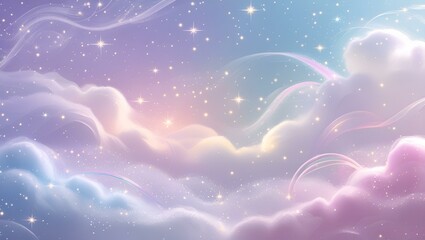 A bright heart shape shines in the blue sky, a valentine dream of light and clouds