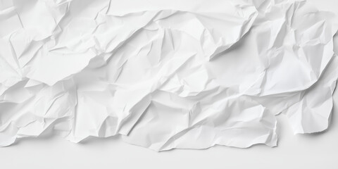 Fototapeta premium Crumpled White Paper Texture with Wrinkles and Creases