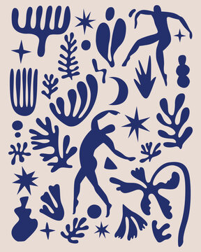 trendy modern contemporary nature set icon