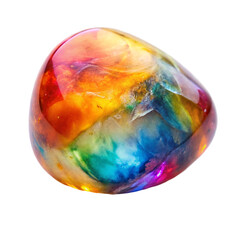 Clear Colorful Stone Isolated on White Background

