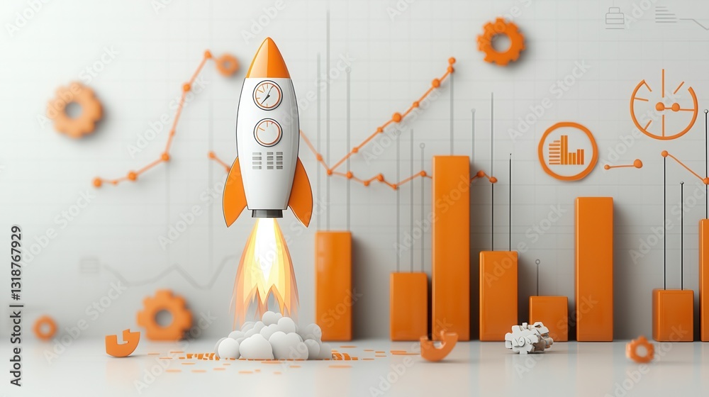 Poster comprehensive visual representation of financial growth investment strategies and business performan