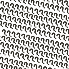 Small, puffy question marks repeat to create texture.