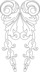 sketch vector illustration silhouette design decorative carving ornament floral decoration classic vintage ethnic