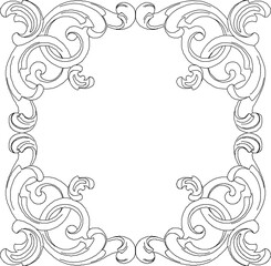 sketch vector illustration silhouette design decorative ornament floral decoration classic vintage