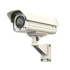A modern security camera mounted on a wall, showcasing its sleek design and advanced surveillance capabilities.