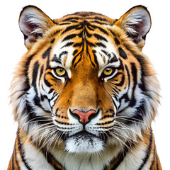 Fototapeta premium tiger head isolated on white background.