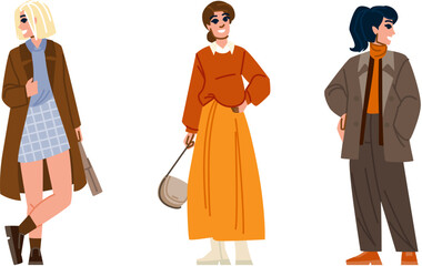 cardigan woman autumn fashion vector