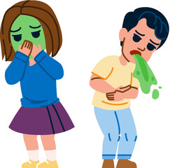 travel vomit kid vector