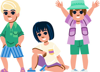 shirts kid boy summer fashion vector