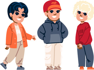 casual kid boy spring fashion vector