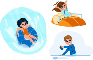 carousel kid amusement park vector