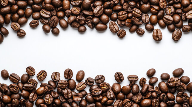 Background with coffee beanes with empty space for text