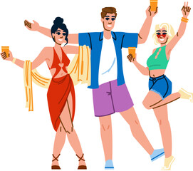 tickets concert friends summer vector