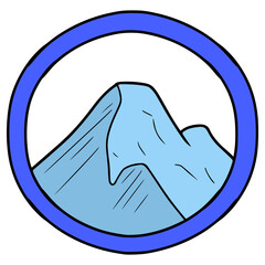 mountain illustration hand drawn isolated vector