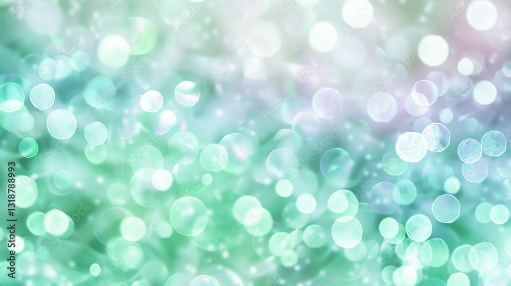 Canvas Prints an abstract background of out-of-focus aqua and white bokeh lights.