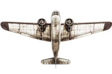 old Airplane isolated on white