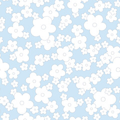 Cute botanical vector seamless pattern. Cartoon tiny flowers, ditsy background. Abstract simple floral illustration. Fun and joyful allover print for fabric, kids clothes, paper, package