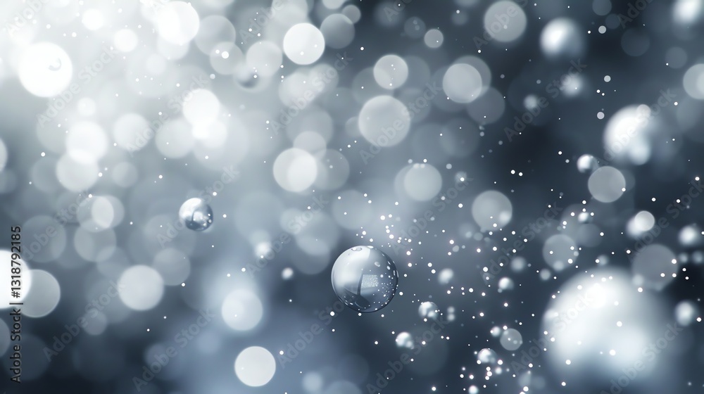 Canvas Prints abstract silver bokeh background.