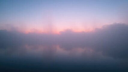 Obraz premium Gentle wisps of fog dance across a serene lake at dawn, foggy lake, peaceful, morning