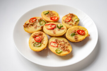 Traditional Malay cake known as Kuih Cara Berlauk.