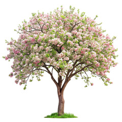 Obraz premium Spring Apple Tree Flowers Isolated on White Background 