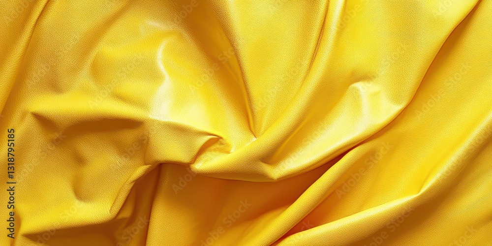 Poster A yellow fabric with a pattern of lines and dots