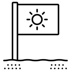 맑은 날씨 깃발 아이콘