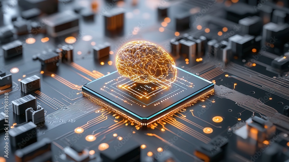 Poster visionary ai human fusion depicting computational breakthrough and interconnected neural networks fu