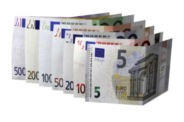 PNG. Trasparente. Euro isolati su sfondo trasparente