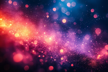 Colorful background with many small dots of different colors. The background is a mix of red, yellow, and blue