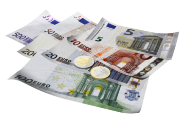 PNG. Trasparente. Euro isolati su sfondo trasparente