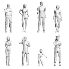 A group of people are shown in a row.