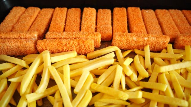 French fries and fish sticks
