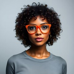 women with glasses, orange glasses, digital art, illustration, portrait, female, fashion, style, modern, contemporary, graphic, design, artwork, creative, artistic, visual, image, trendy, fashionable,