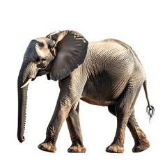Fototapeta premium Majestic Elephant Strolling: Capturing the raw power and gentle nature of an elephant in its natural habitat. Emphasizing the beauty of wildlife.