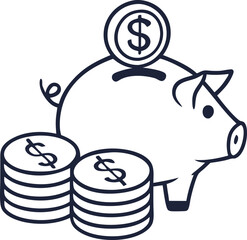 piggy bank with money