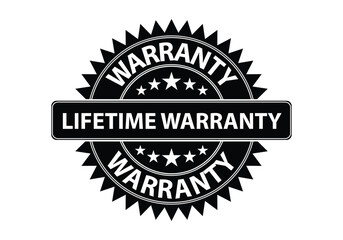 Lifetime Warranty Symbol, Sign, Icon, Stamp, Label, Badge, Vector Illustration Character.