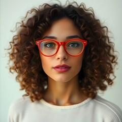 women with glasses, orange glasses, digital art, illustration, portrait, female, fashion, style, modern, contemporary, graphic, design, artwork, creative, artistic, visual, image, trendy, fashionable,