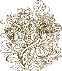 Beautiful flower art and mandala vector design