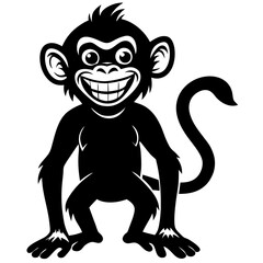 Fototapeta premium Cheeky monkey silhouette vector illustration 