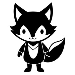  Chibi foxy silhouette vector illustration 