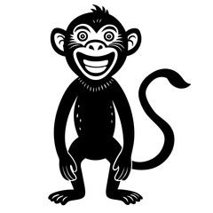  Cheeky monkey silhouette vector illustration 