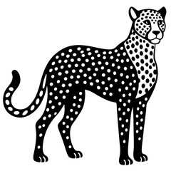  Chrome cheetah silhouette vector illustration 