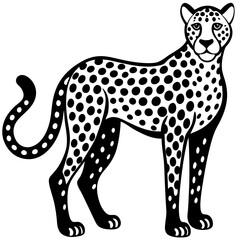  Chrome cheetah silhouette vector illustration 
