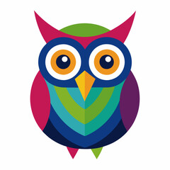 Colorful owls vector textile stickers vector illustration