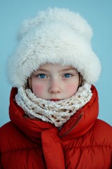 Excited Girl in Winter Attire