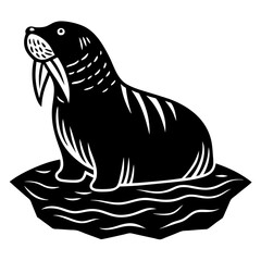  Iceberg walrus vector illustration 